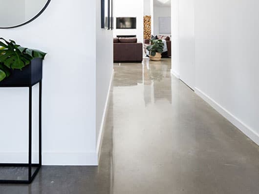 home with polished concrete floor